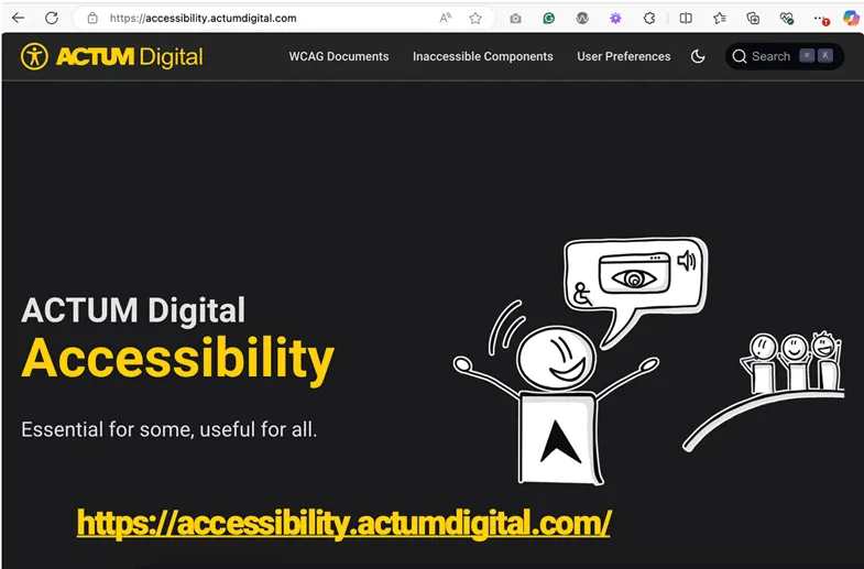 Actum Digital Accessibility site dark mode